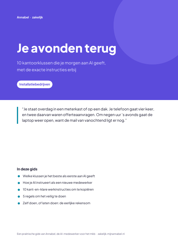 Omslag van de gids Je avonden terug